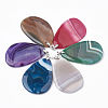 Dyed Natural Brazilian Agate Big Pendants G-T104-16-1