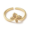Rack Plating Brass Micro Pave Clear Cubic Zirconia Open Cuff Rings RJEW-M162-01G-2