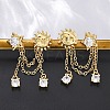 Brass Micro Pave Clear Cubic Zirconia Stud Earrings EJEW-H158-24G-3