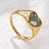Heart Natural Aquamarine Finger Rings RJEW-D303-01G-02-4