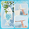 2Pcs Fish Unfinished Wood Cutouts Ornaments WOCR-WH0002-01-4