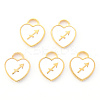Light Gold Plated Alloy Enamel Pendants ENAM-R136-30-06-1
