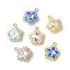 6Pcs 6 Colors Rack Plating Alloy with Rhinestone Pendants FIND-FS0002-54-2