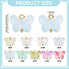 108Pcs 9 Colors Transparent Glass Pendants PALLOY-GO00074-2