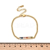 Rectangle 304 Stainless Steel Glass Link Bracelets for Women BJEW-K237-17G-5