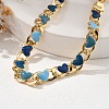 Heart Brass Enamel Curb Chains Bracelets for Women BJEW-B125-03G-2