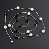 Black and White Imitation Pearl Chain Necklaces for Unisex DG0501-1