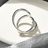 304 Stainless Steel Open Cuff Ring for Women X-RJEW-M025-02P-3