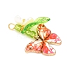 8Pcs 8 Colors Glass Seed Beaded Butterfly & Flower Pendants PALLOY-JF04461-4