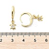Tortoise Brass Micro Pave Clear Cubic Zirconia Hoop Earrings EJEW-D311-008G-3