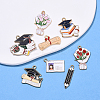 32Pcs 8 Styles Graduation Season Alloy Enamel Pendants ENAM-YW0005-72-2