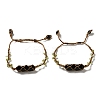 Natural Obsidian Bullet Bullet Braided Bead Bracelets BJEW-K225-01D-1