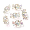 UV Plating Rainbow Iridescent Acrylic Beads PACR-E001-01H-1