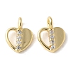 Brass Micro Pave Clear Cubic Zirconia Pendants KK-Q031-44G-03-1