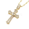 Brass Clear Cubic Zirconia Pendant Necklaces for Women LS-NJEW-M009-05G-B-1