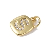 Rack Plating Brass Micro Pave CLear Cubic Zirconia Charms KK-E110-14G-S-2