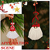 4Pcs Christmas Handmade Woven Macrame Cotton Thread Santa Claus Pendant Decorations HJEW-MA00017-5
