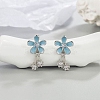 Alloy Enamel Flower Stud Earrings WG2E25F-01-2