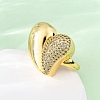 Brass Micro Pave Cubic Zirconia Adjustable Cuff Rings for Women RJEW-U053-07G-3