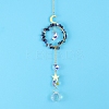 Glass & Brass Pendant Decorations HJEW-PW0002-08D-1