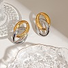 304 Stainless Steel Two Tone Stud Earrings EJEW-K310-02GP-1