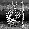 Gothic 201 Stainless Steel Hollow Moon Woman Pendant Necklaces LS-NJEW-K283-04P-1