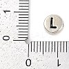 925 Sterling Silver Flat Round with Letter Beads STER-G044-01AS-L-3