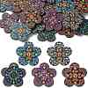 30Pcs 5 Colors Printed Natural Basswood Pendants WOOD-CJ0001-86-1