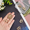 6Pcs Clear Cubic Zirconia Heart with Hand Brooch Pin JEWB-BBC0001-03-3