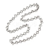 304 Stainless Steel Rhombus Link Chain Necklaces for Women Men NJEW-F363-02P-4
