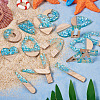 20Pcs 10 Styles Transparent Resin & White Wood Pendants RESI-TA0002-86-6