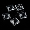 Transparent Clear Glass Square Cabochons X-GGLA-A001-15mm-6