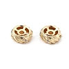 Brass Micro Pave Clear Cubic Zirconia Spacer Beads KK-K371-31G-1
