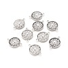 Flat Round Tibetan Style Alloy Links connectors TIBEP-R345-11AS-RS-1