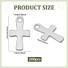 200Pcs Cross 304 Stainless Steel Charms STAS-ME0001-72-2
