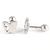 Tarnish Resistant 201 Stainless Steel Barbell Cartilage Earrings EJEW-R147-11-4