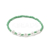 Glass Seed & Plastic Pearl Beaded Stretch Bracelet for Women BJEW-JB09226-4