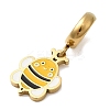 304 Stainless Steel Yellow Enamel European Dangle Charms STAS-D153-12G-2