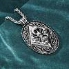 Tibetan Style Zinc Alloy Viking Pendant Necklaces NJEW-Z062-01AS-02-3