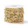 Enamel Flower & Glass Square Link Chains CHC-P009-36G-3