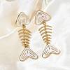 304 Stainless Steel Enamel Dangle Stud Earrings for Women EJEW-L315-06G-02-3
