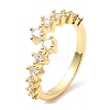 Rack Plating Brass Finger Rings with Cubic Zirconia for Women RJEW-A018-02G-3
