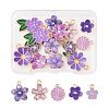 20Pcs 10 Styles Flower Alloy Enamel Pendants ENAM-FP0002-13-1