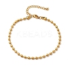 304 Stainless Steel Ball Chain Bracelets for Women BJEW-B140-04G-4