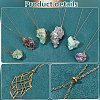 304 Stainless Steel Crystal Stone Cage Pendant Necklaces NJEW-PH01546-4
