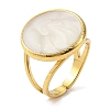 Ion Plating(IP)  304 Stainless Steel Enamel Open Cuff Rings for Women RJEW-F166-53G-01-1