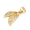 Rack Plating Brass Micro Pave Cubic Zirconia Pendants KK-H509-15G-2