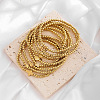 Round CCB Plastic & Alloy Beaded Stretch Bracelets for Women WG68281-01-1