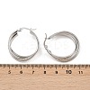 304 Stainless Steel Triple Twist Ring Stud Earrings EJEW-P324-08P-5