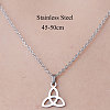 201 Stainless Steel Sailor's Knot Pendant Necklace NJEW-OY001-40-3